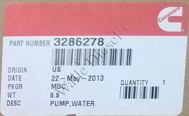3286278 Water Pump Kit
