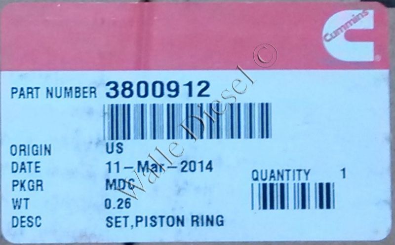 3800912 Piston Ring Kit