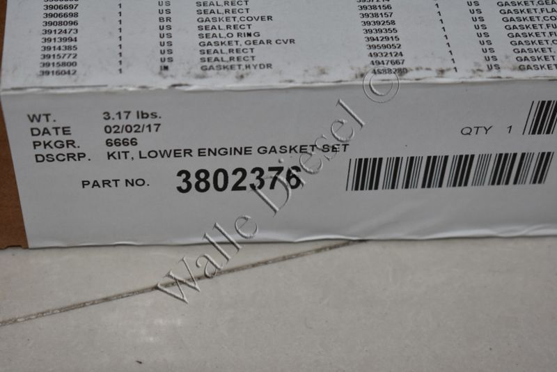 3802376 Lower Engine Gasket Kit