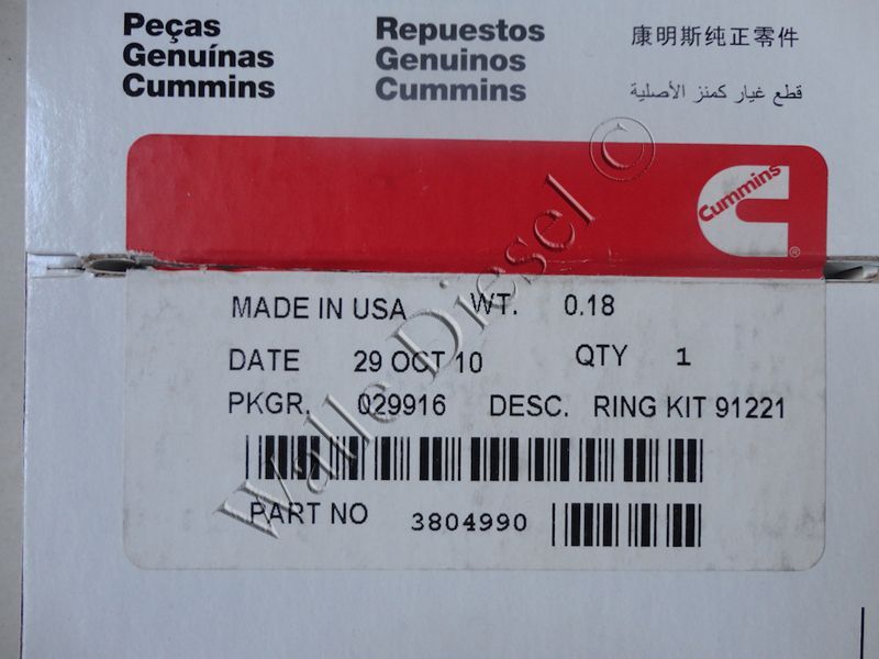 3804990 Piston Ring Set