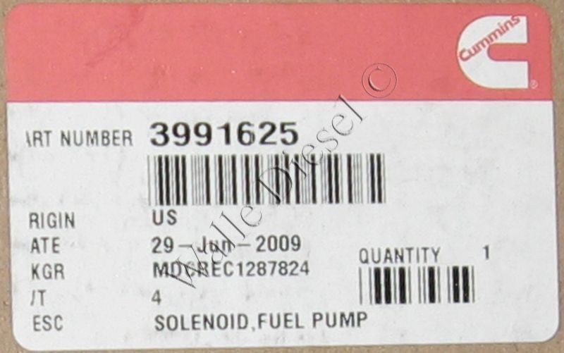 3991625 Fuel Pump Solenoid