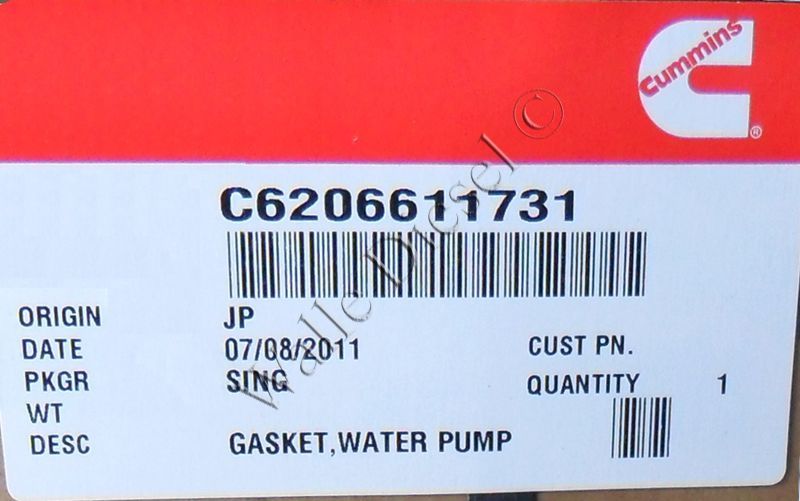 C6206611731 Water Pump Gasket