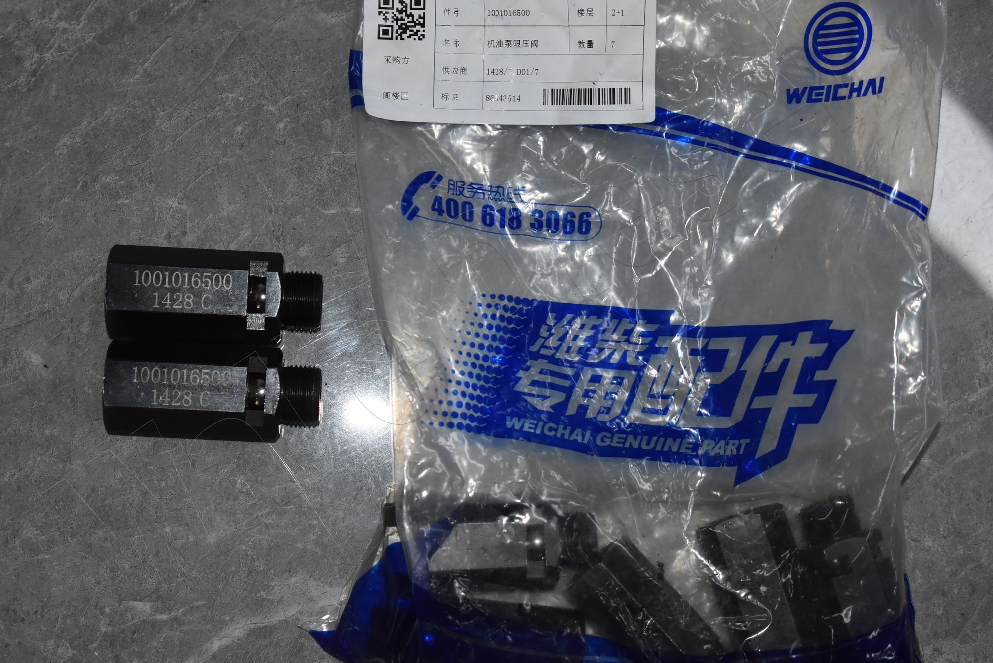 1001016500-Oil pump pressure limiting valve