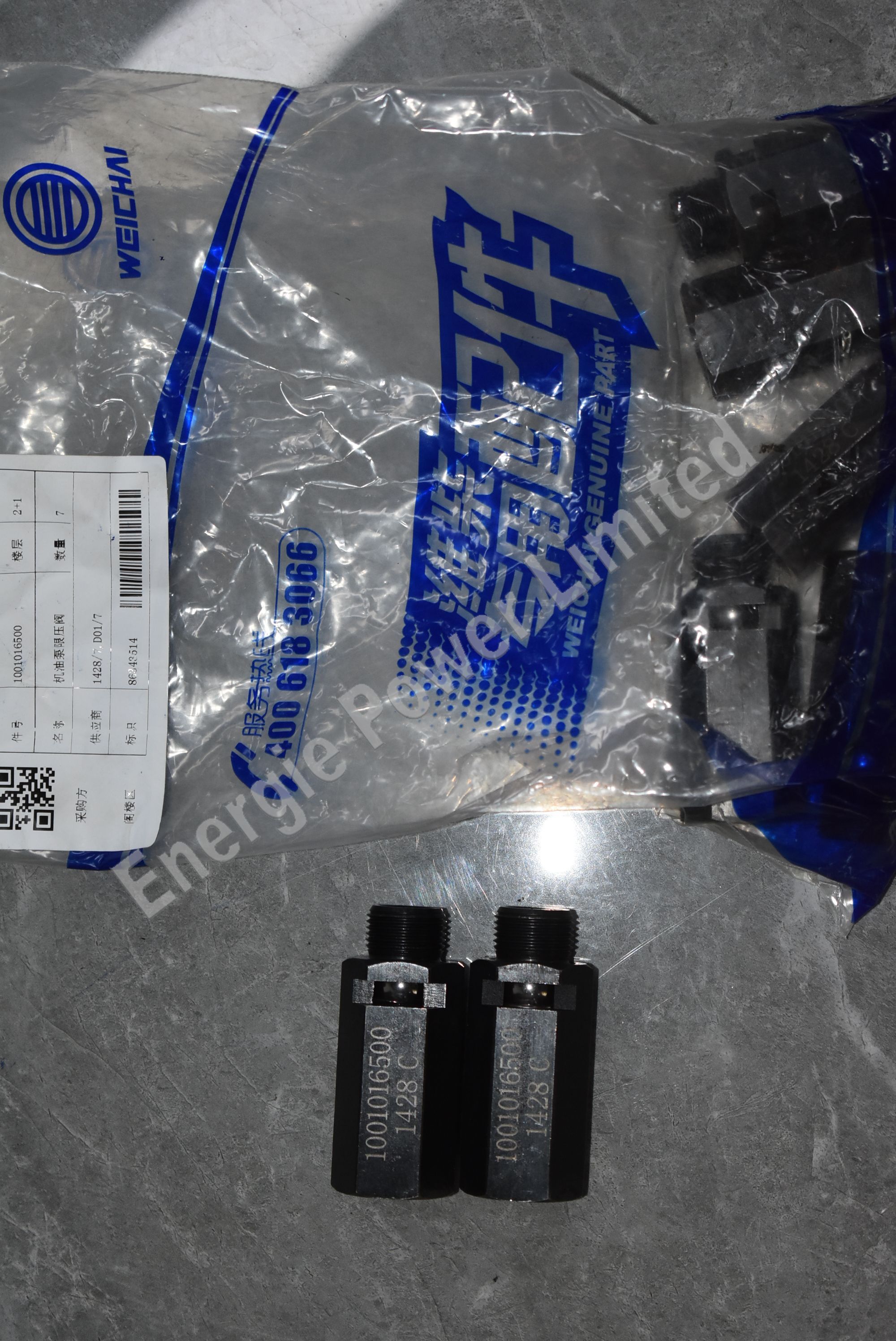 1001016500 Oil Pump Pressure Limiting Valve