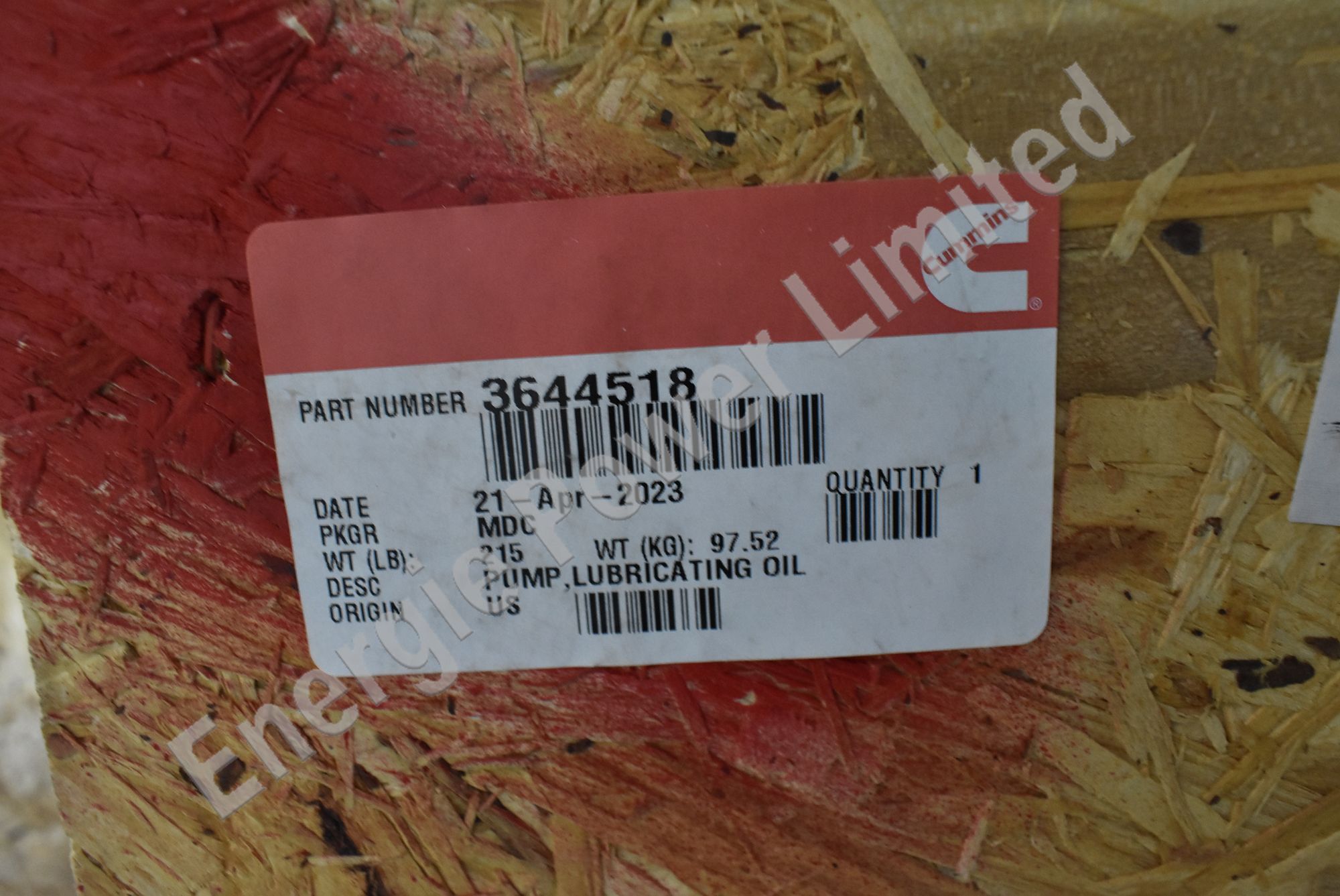 3644518 Lub Oil Pump